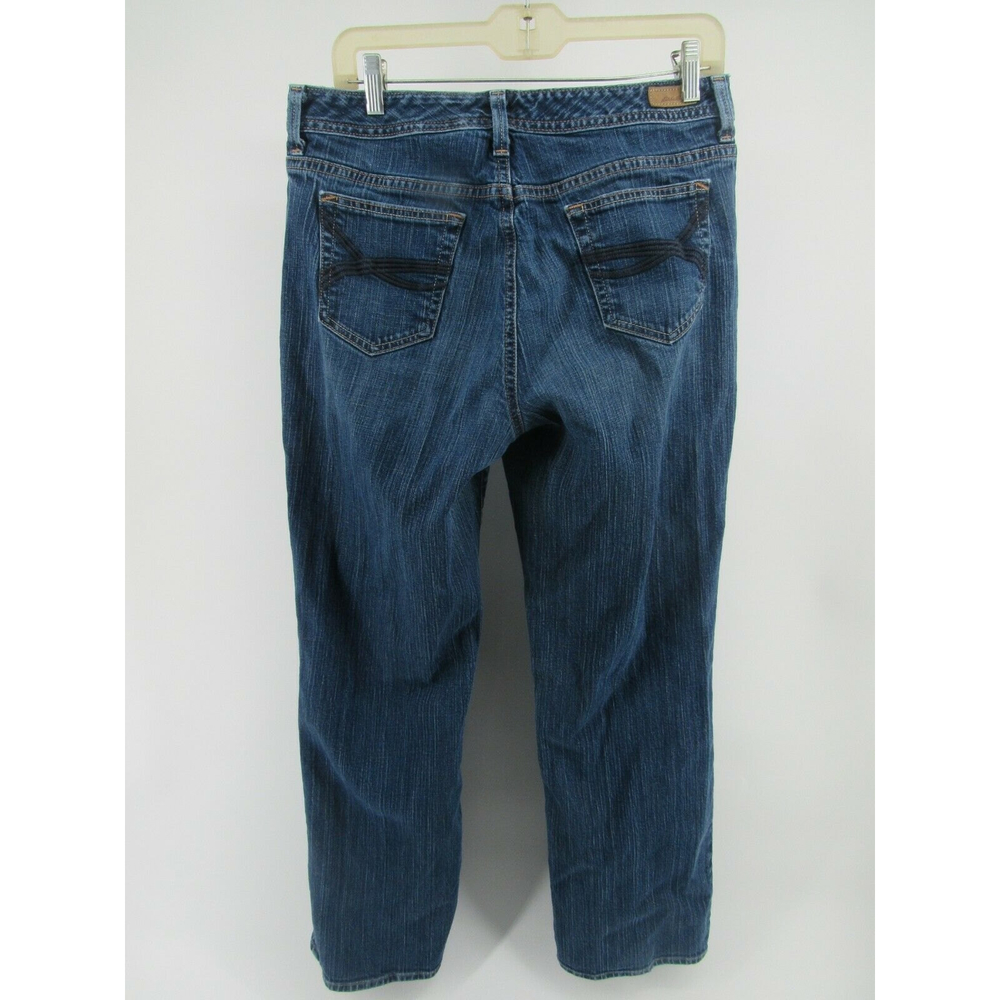Eddie Bauer Womens Jeans sz 12R Blue Shaped Fit Stretch Whiskering Straight - Picture 4 of 10